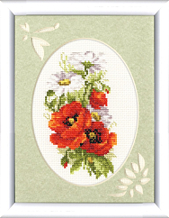 Вышивка БТ-001 Бутоньерка с маками Вышивка БТ-001 Бутоньерка с маками